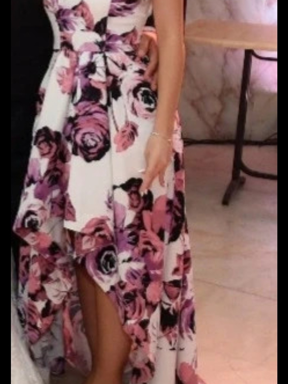 B Darlin Pink & Purple Floral High-Low Skirt